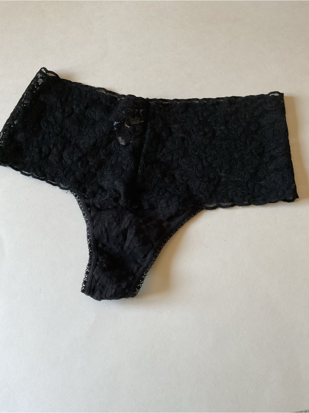 HANKY PANKY RETRO LACE BRAZILIAN THONG BLACK OS NWOT